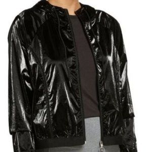 BCBGeneration Black Nylon Jacket with Mesh Detail Size - Misses Small